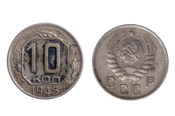 Ryska mynt på nära håll — Stockfoto