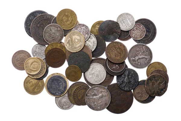 Uppsättning av Ryssland mynt på nära håll — Stockfoto