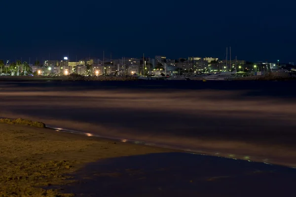 Španělsko v noci na pláži — Stock fotografie