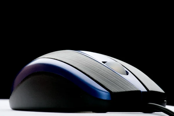 Niebieski komputer makro myszy — Zdjęcie stockowe