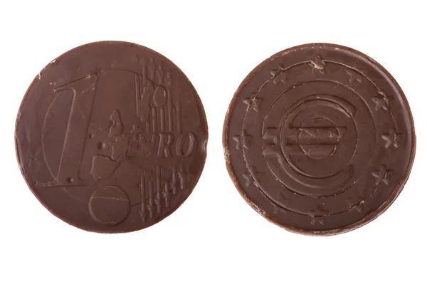 Монета шоколадних цукерок — стокове фото