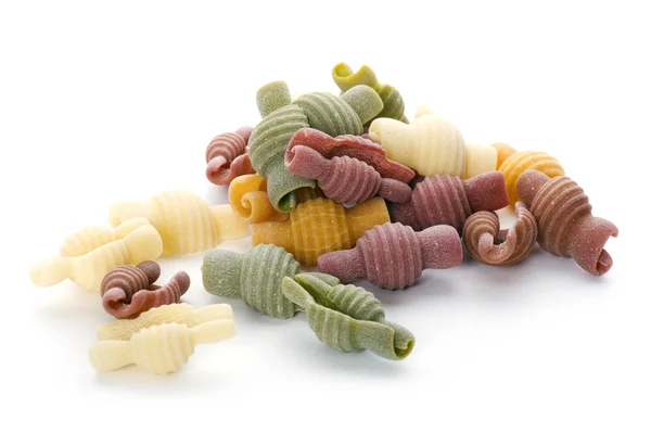 Colored pasta on white background — Stock Photo, Image