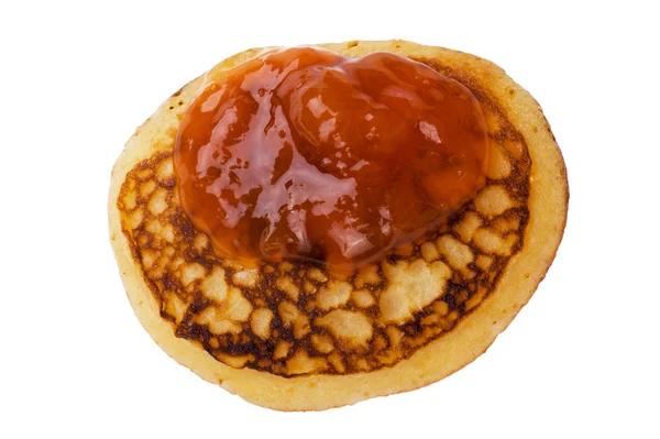 Pancake with jam close up — Stock Photo, Image