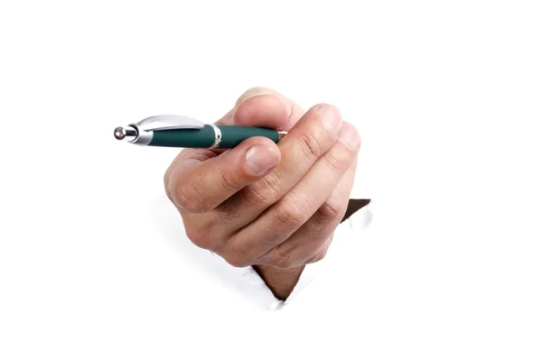 Hand med penna — Stockfoto