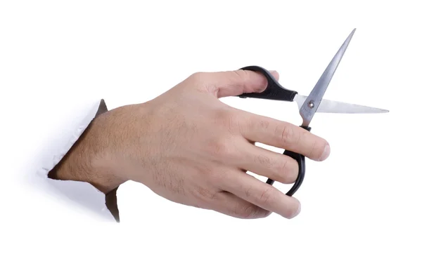Руки з ножицями — стокове фото