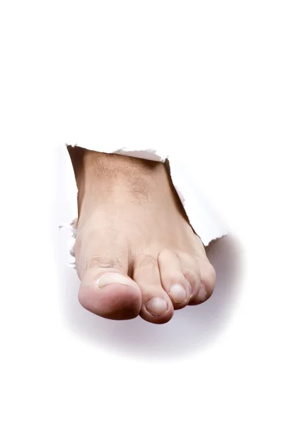 Noga na biały — Zdjęcie stockowe