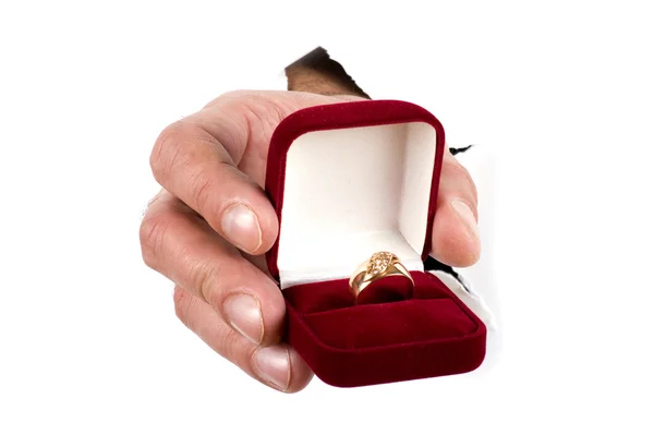 Zlatý prsten na straně makro — Stock fotografie