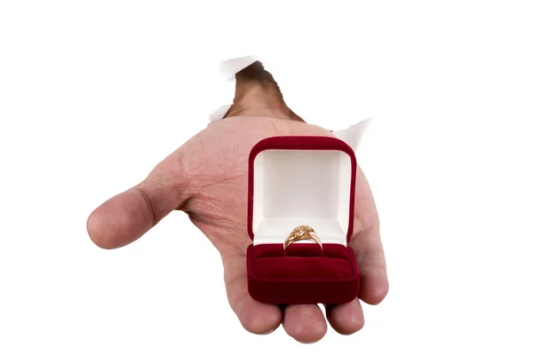 Guld ring å nära upp — Stockfoto