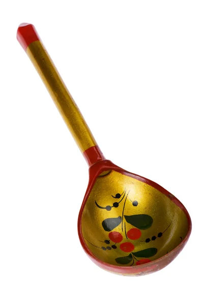 Painted wood spoon macro — Stock Photo, Image
