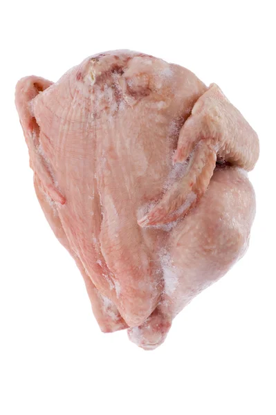 Сырая курица на белом — стоковое фото