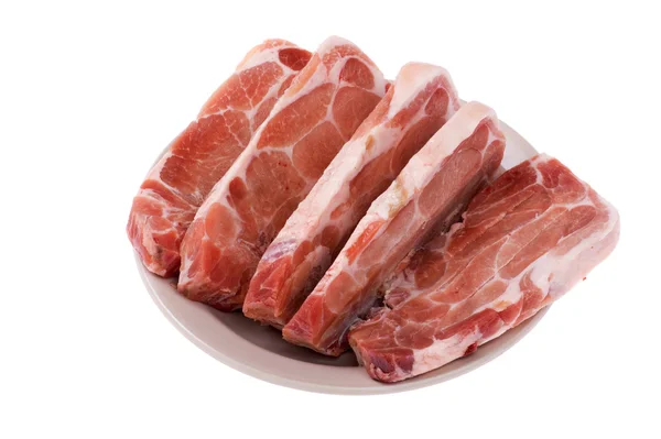 흰 위에 격리 된 쇠고기 — 스톡 사진