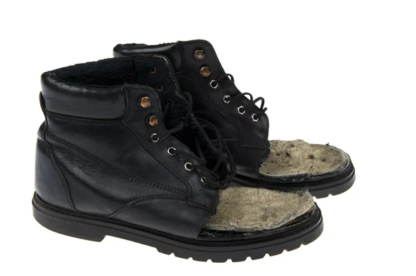 Object White Damaged Old Shoes — Stock Photo, Image