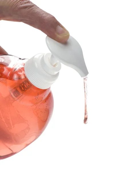 ホワイト 液体石鹸のボトル上のオブジェクト — ストック写真