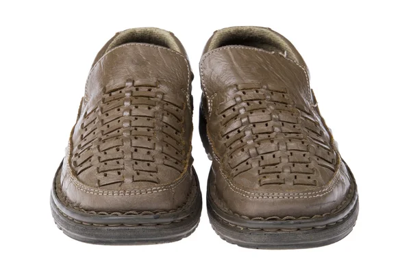 Єкт Білому Пошкоджене Старе Взуття — стокове фото