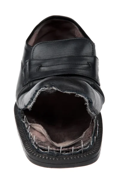 Zapatos dañados sobre fondo blanco — Foto de Stock