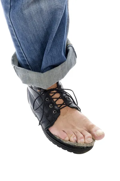 Jeans en laarzen macro — Stockfoto