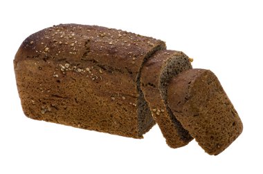 Black bread on white macro clipart