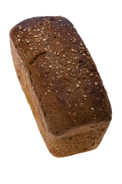 Pão preto isolado no fundo branco — Fotografia de Stock