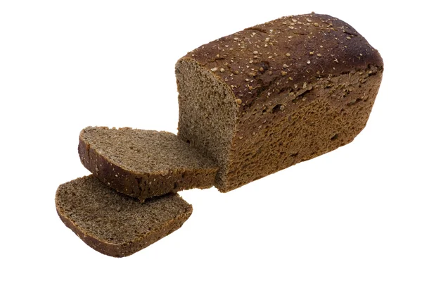 Объект Белом Пища Черный Хлеб — стоковое фото