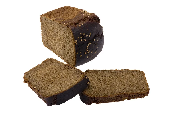Skära svart bröd makro — Stockfoto