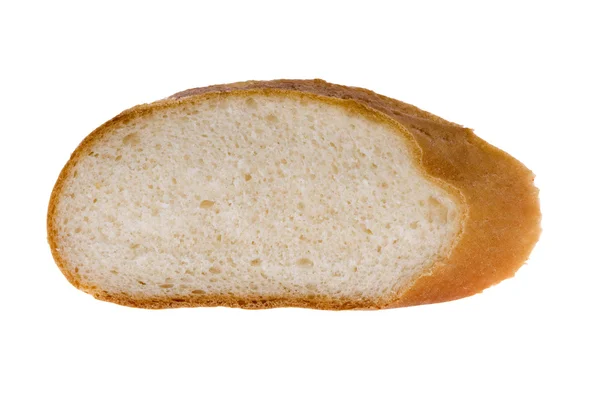 Pâine albă izolată pe macro alb — Fotografie, imagine de stoc