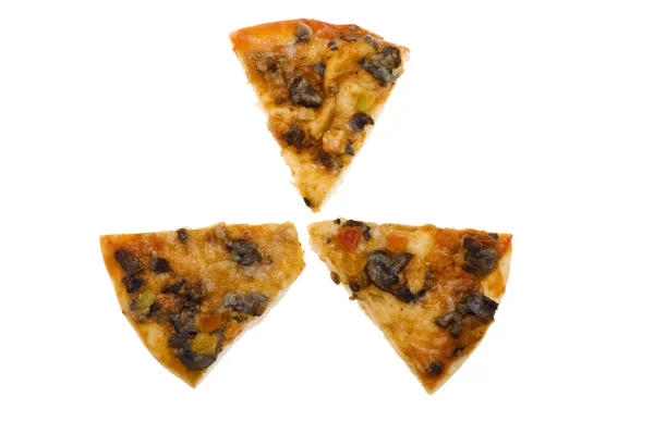 Objeto Sobre Branco Pizza Fatias Alimentos — Fotografia de Stock