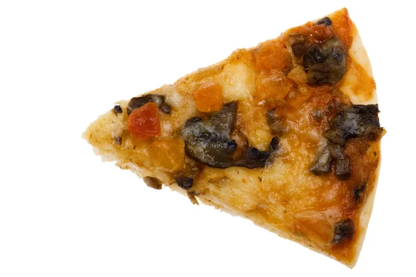 Pizza sobre fondo blanco macro —  Fotos de Stock