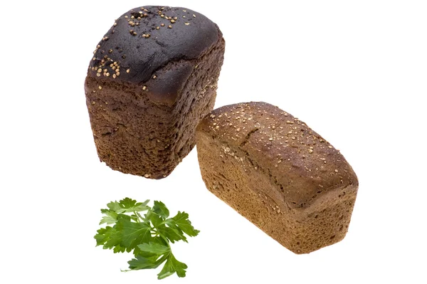 Objeto Sobre Blanco Alimento Pan Negro —  Fotos de Stock