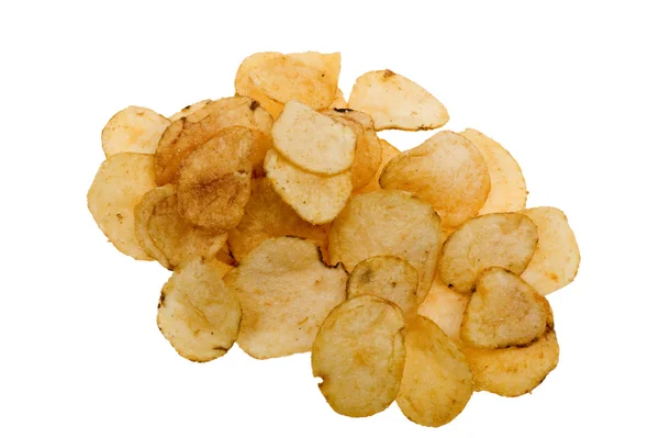 Chips på vit — Stockfoto