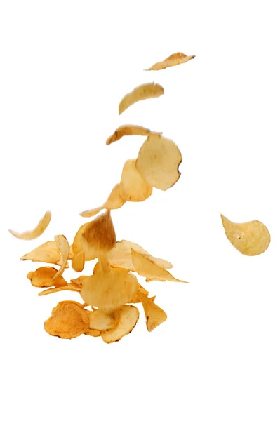 Object White Food Chips Close — Stock Photo, Image