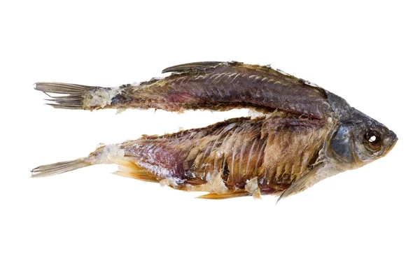Объект Белом Пищевая Сухая Рыба Крупным Планом — стоковое фото