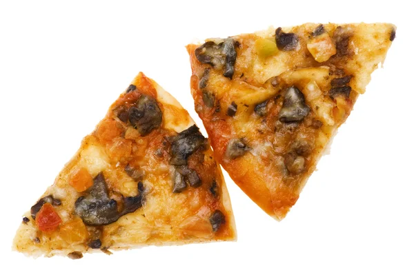Pizza na biały — Zdjęcie stockowe