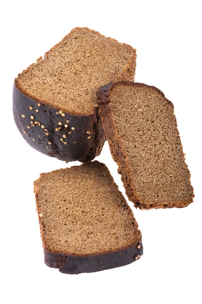 Объект Белом Пища Черный Хлеб — стоковое фото