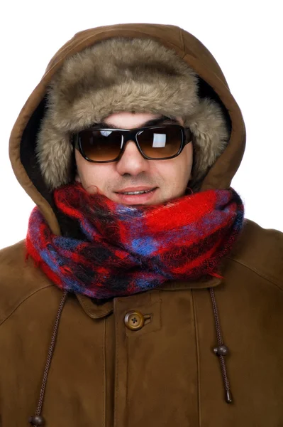 White Man Fur Hat — Stock Photo, Image