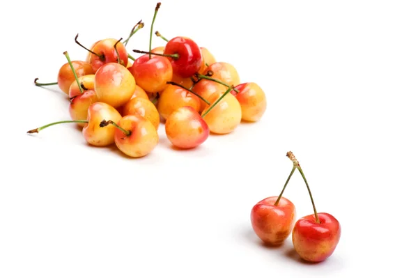 Objektum Fehér Élelmiszer Cseresznye Közelről — Stock Fotó