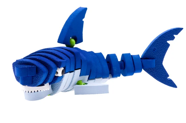 Єкт Білому Іграшка Акулами Крупним Планом — стокове фото