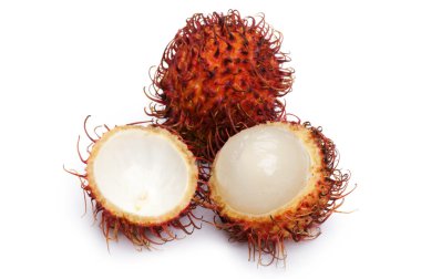 object on white - food Rambutan close up clipart