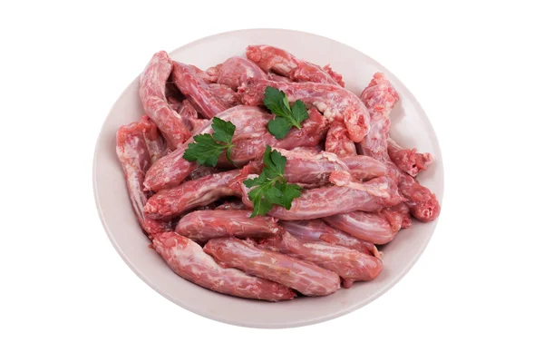 Objeto Branco Carne Frango Prato — Fotografia de Stock