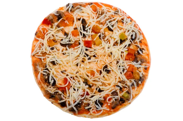 Objeto Branco Pizza Crua Comida — Fotografia de Stock