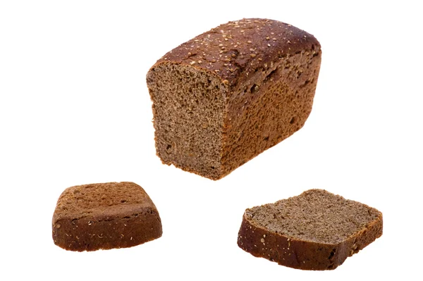 Objeto Sobre Branco Alimento Pão Preto — Fotografia de Stock