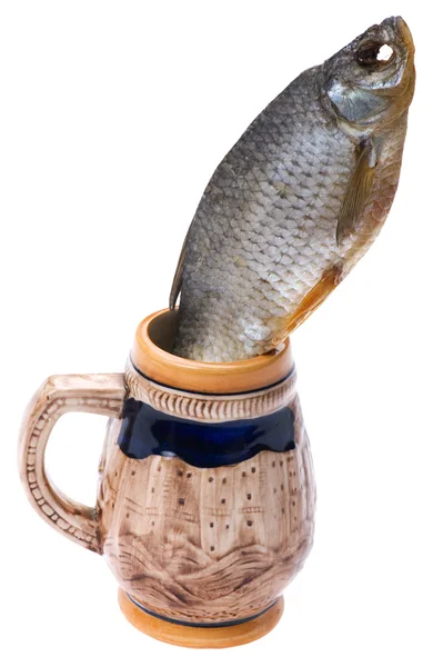 Nesne Üzerinde Beyaz Yemek Kuru Balık Yakın Çekim — Stok fotoğraf