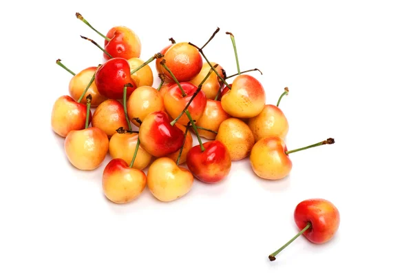 Objektum Fehér Élelmiszer Cseresznye Közelről — Stock Fotó