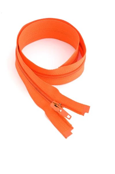 Orange zipper close up — Stock Photo, Image