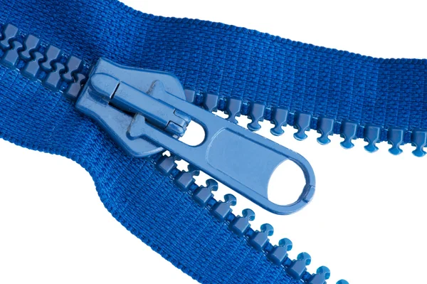 Blue sewing zipper macro — Stock Photo, Image