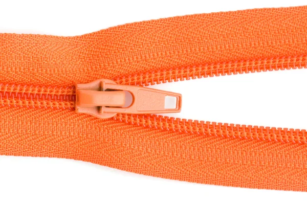 Orangefarbener Reißverschluss — Stockfoto