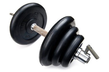 Dumbbell beyaza yakın çekim