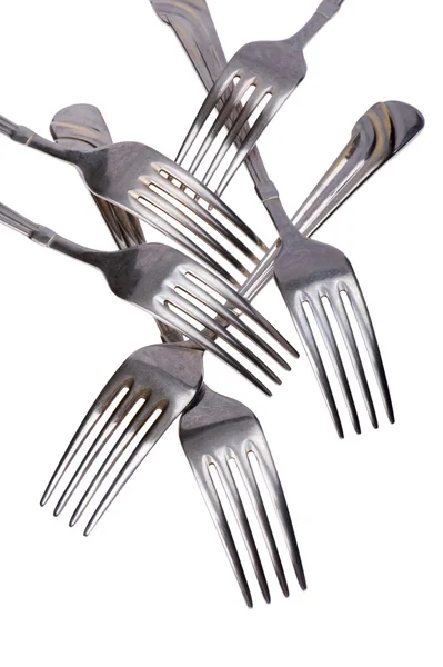 Uppsättning av gaffel på nära håll — Stockfoto