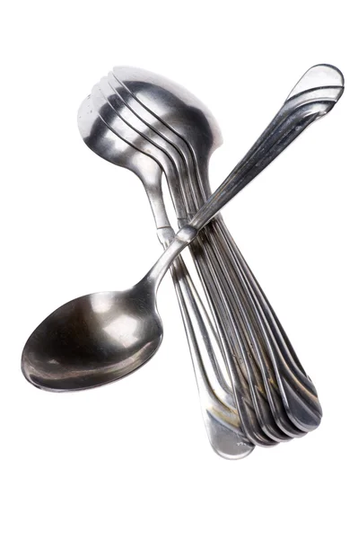 Set of spoon on white background — Stock Photo, Image