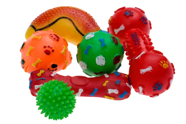 Plastikowe zabawki dla psa z bliska — Zdjęcie stockowe