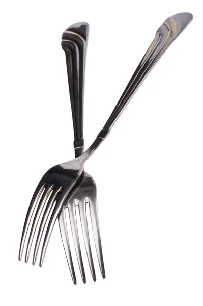 Set of fork on white — Stock Photo, Image